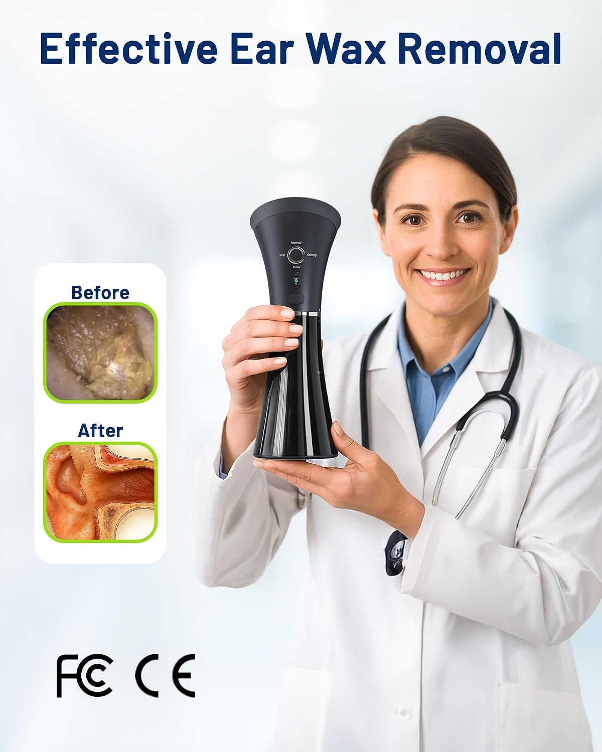 Electric Ear Cleaner with 4 Pressure Modes & Waterproof Design