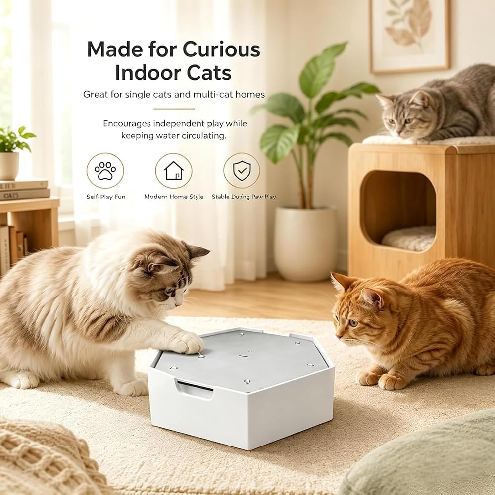 🐱 Interactive Dripping Water Cat Fountain & Toy – Rechargeable Pet Water Dispenser with Quiet Pump and Filtration System