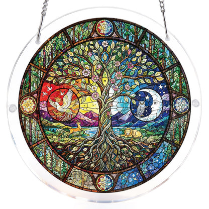 Tree of Day and Night Light Suncatcher-Acrylic Window Art