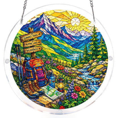 Sunlit Mountain Trail Light Suncatcher-Acrylic Window Art