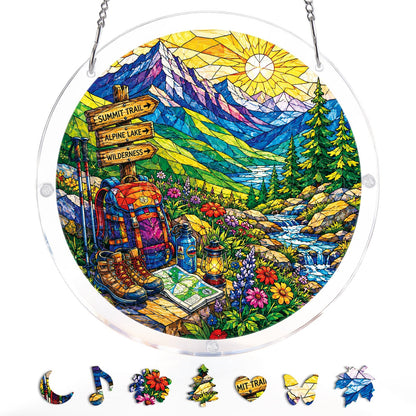 Sunlit Mountain Trail Light Suncatcher-Acrylic Window Art