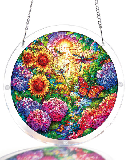 Golden Butterfly Garden Light Suncatcher-Acrylic Window Art