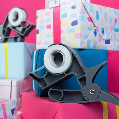 Tabletop Gift Wrapping Paper Holder with Built-In Tape Dispenser