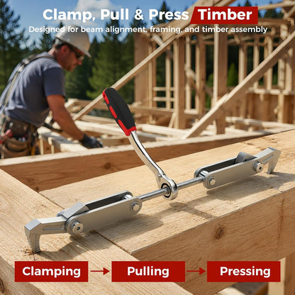 Beam Puller Tool, 4.53 in Ratchet Wall Puller, Galvanized