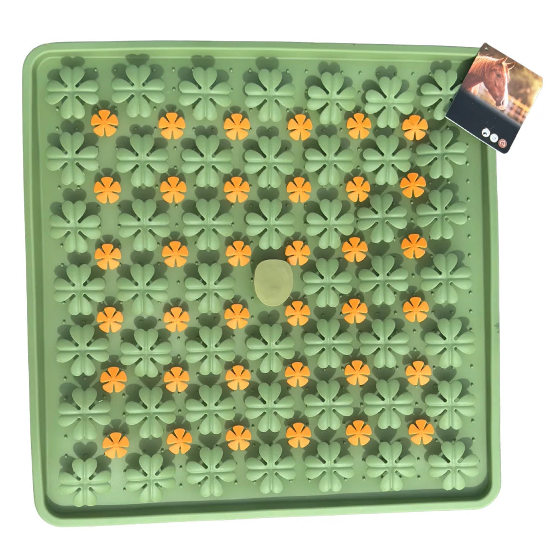 🐴🍀 Horse Clover Treat Enrichment Mat – Reusable Silicone Slow Feeder for Horses & Ponies