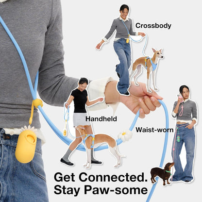 🐕 Hands-Free Dog Leash – Adjustable 3-Way Rope Leash with Waste Bag Dispenser