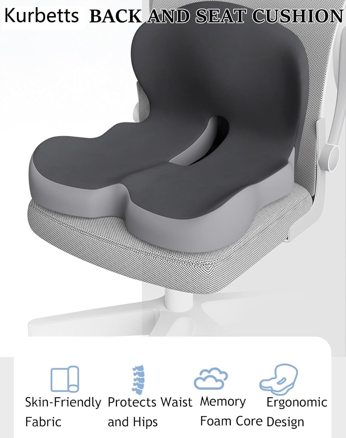 Ergonomic Memory Foam Back and Seat Cushion