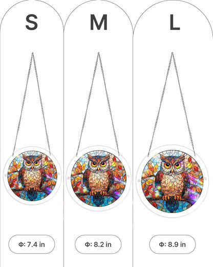 Autumn Owl Light Suncatcher-Acrylic Window Art