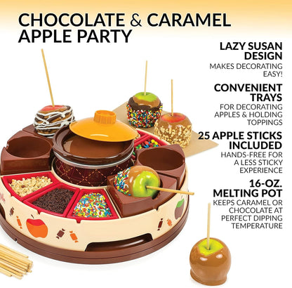 🍎🍫 Caramel & Chocolate Apple Dipping Party Set
