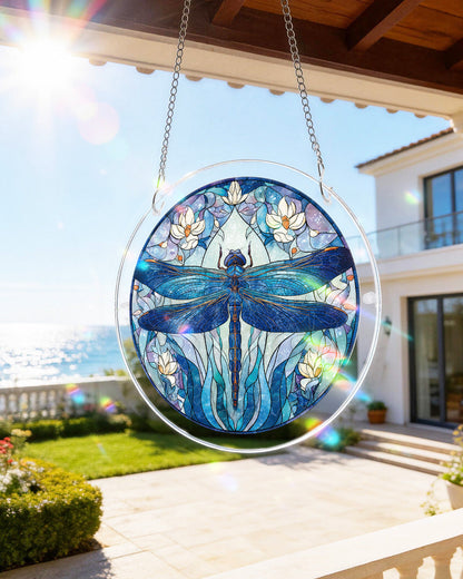 Moonlit Dragonfly Light Suncatcher-Acrylic Window Art