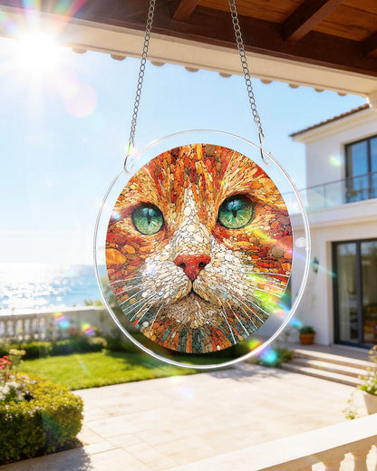 Stone Cat Light Suncatcher-Acrylic Window Art