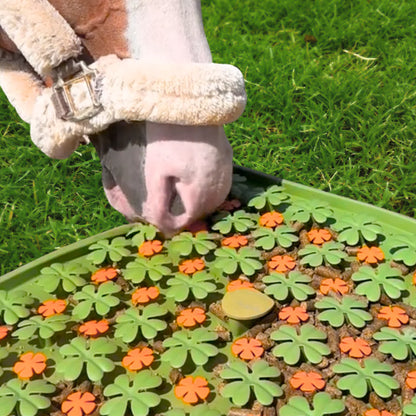 🐴🍀 Horse Clover Treat Enrichment Mat – Reusable Silicone Slow Feeder for Horses & Ponies