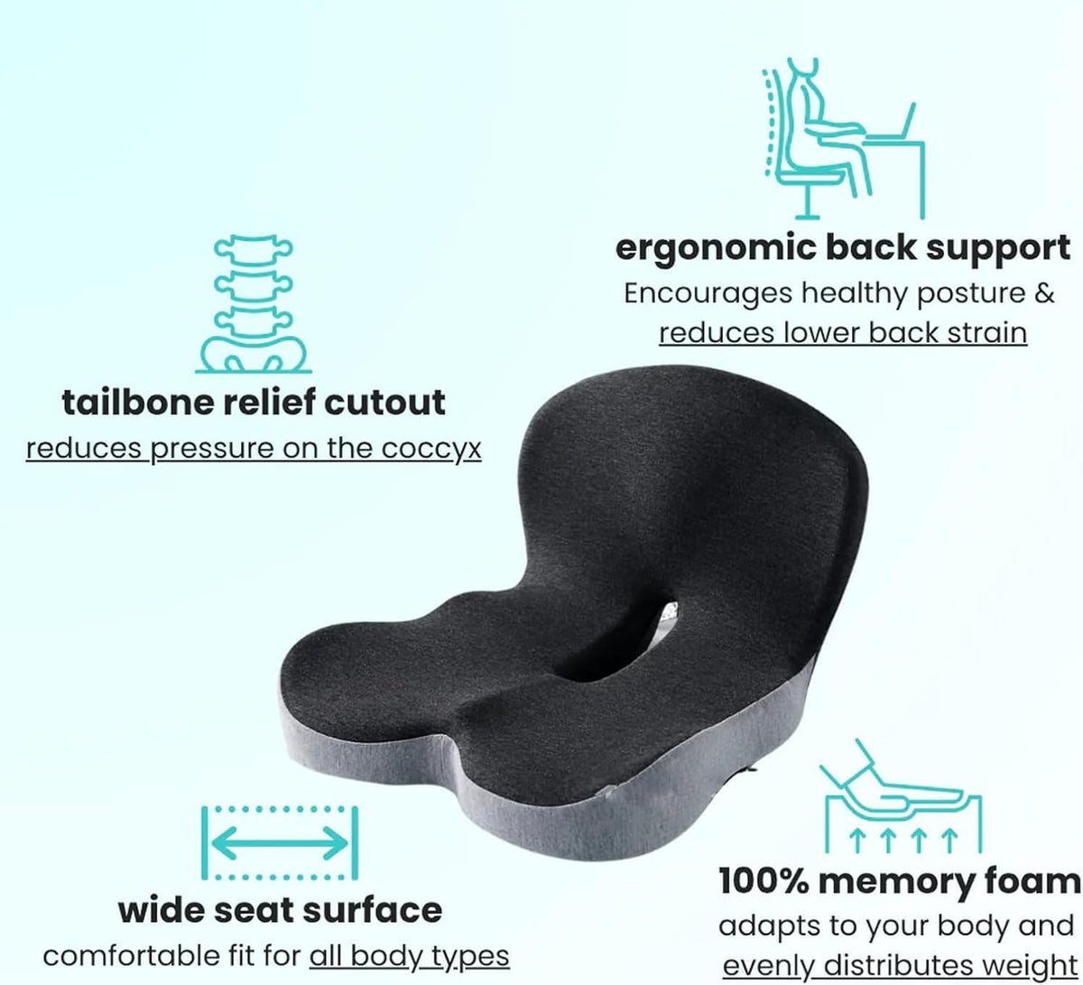 Ergonomic Memory Foam Back and Seat Cushion