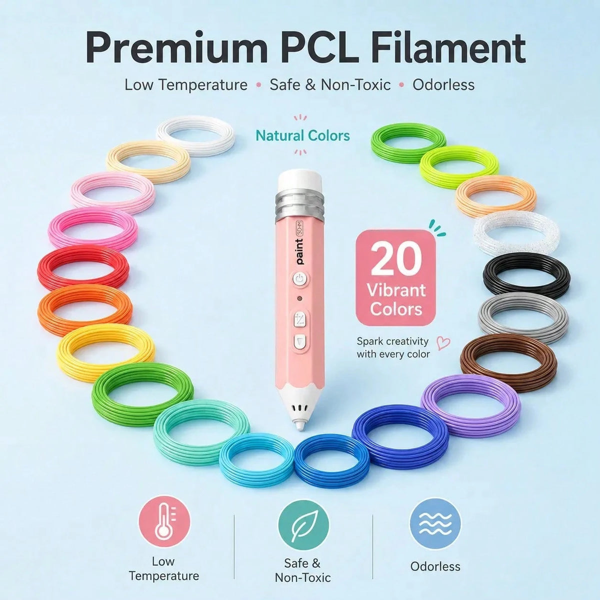 Rechargeable Low-Temperature 3D Printing Pen