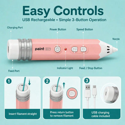 Rechargeable Low-Temperature 3D Printing Pen