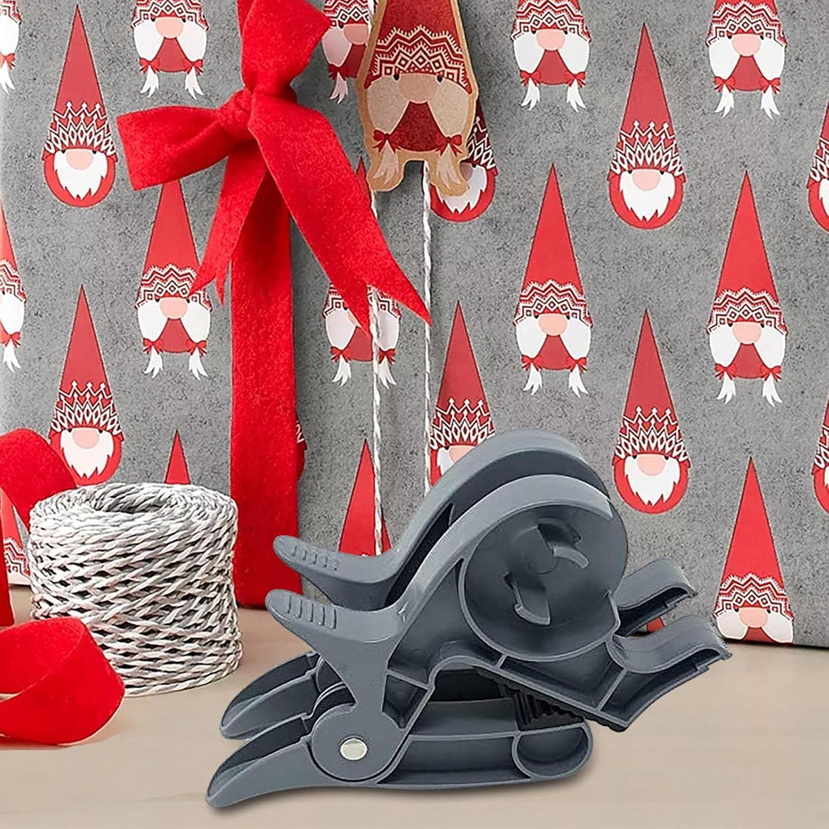 Tabletop Gift Wrapping Paper Holder with Built-In Tape Dispenser