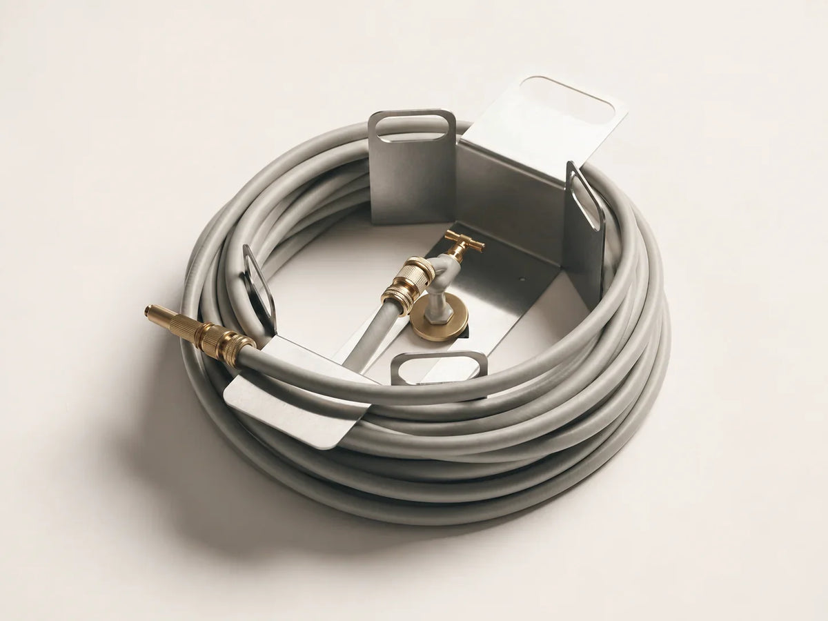 Heavy-Duty Stainless Steel Garden Hose Holder – Wall-Mounted Organizer with 4 Accessory Hooks