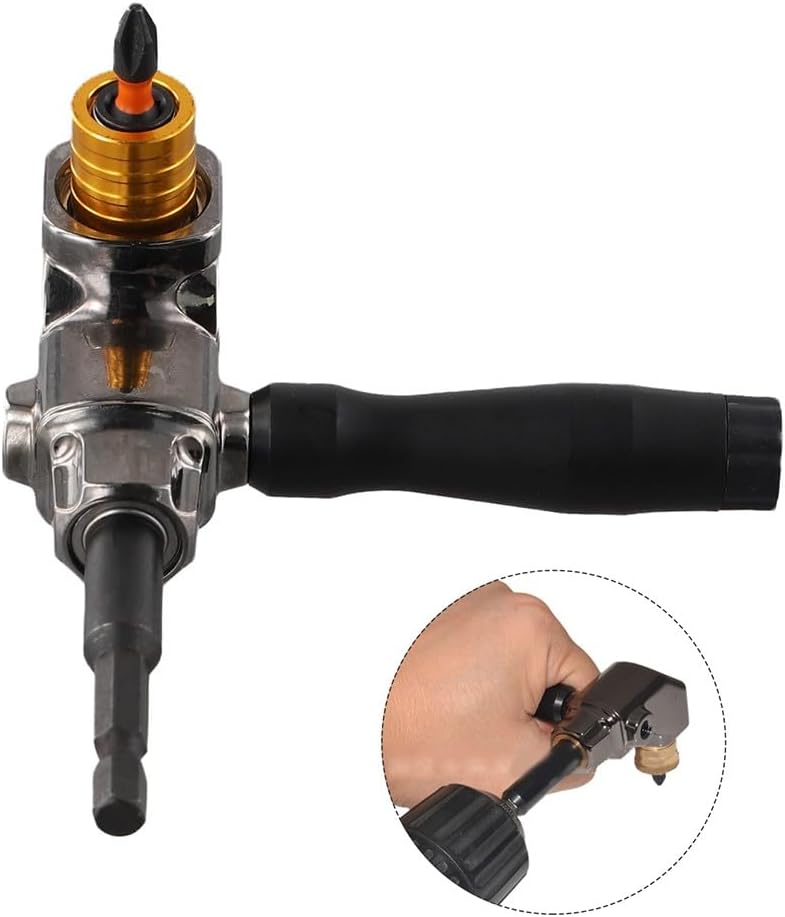 🔧 90° Right Angle Drill Attachment with Flexible Extension Shaft for Tight Spaces