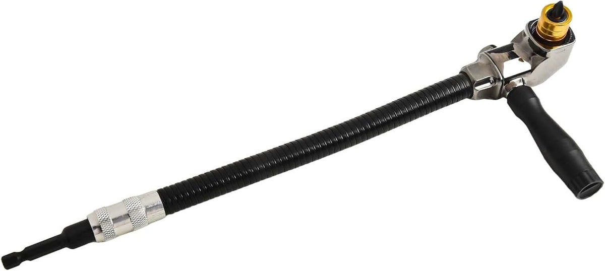 🔧 90° Right Angle Drill Attachment with Flexible Extension Shaft for Tight Spaces