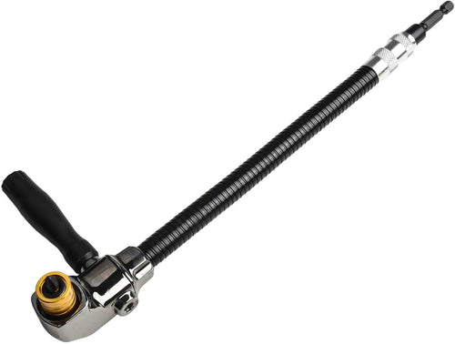 🔧 90° Right Angle Drill Attachment with Flexible Extension Shaft for Tight Spaces