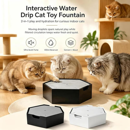 🐱 Interactive Dripping Water Cat Fountain & Toy – Rechargeable Pet Water Dispenser with Quiet Pump and Filtration System