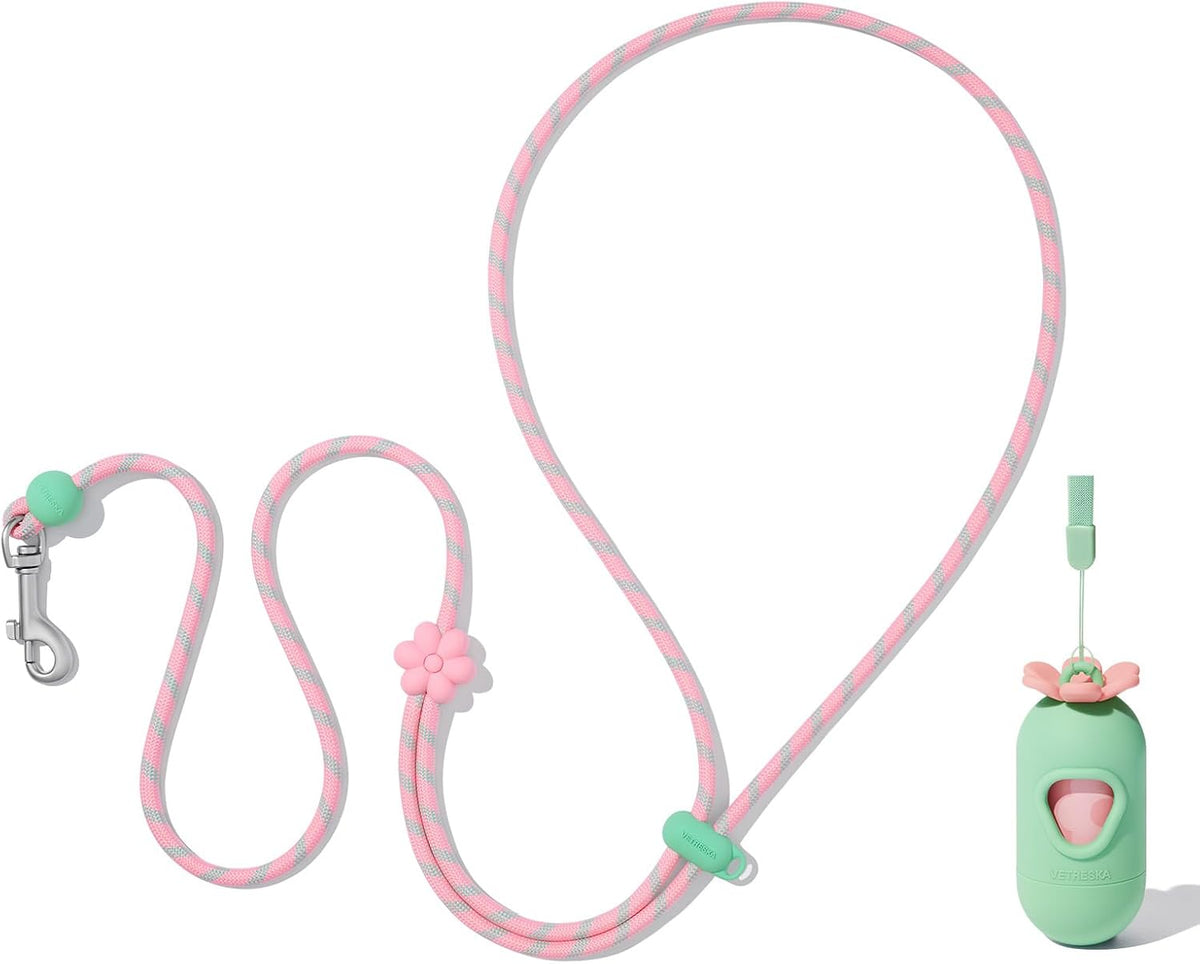 🐕 Hands-Free Dog Leash – Adjustable 3-Way Rope Leash with Waste Bag Dispenser