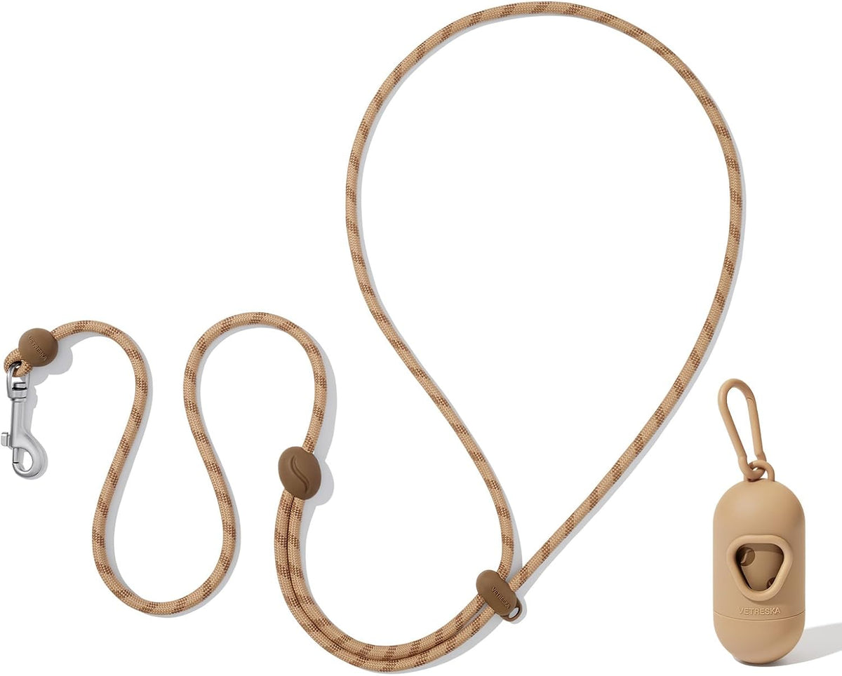 🐕 Hands-Free Dog Leash – Adjustable 3-Way Rope Leash with Waste Bag Dispenser