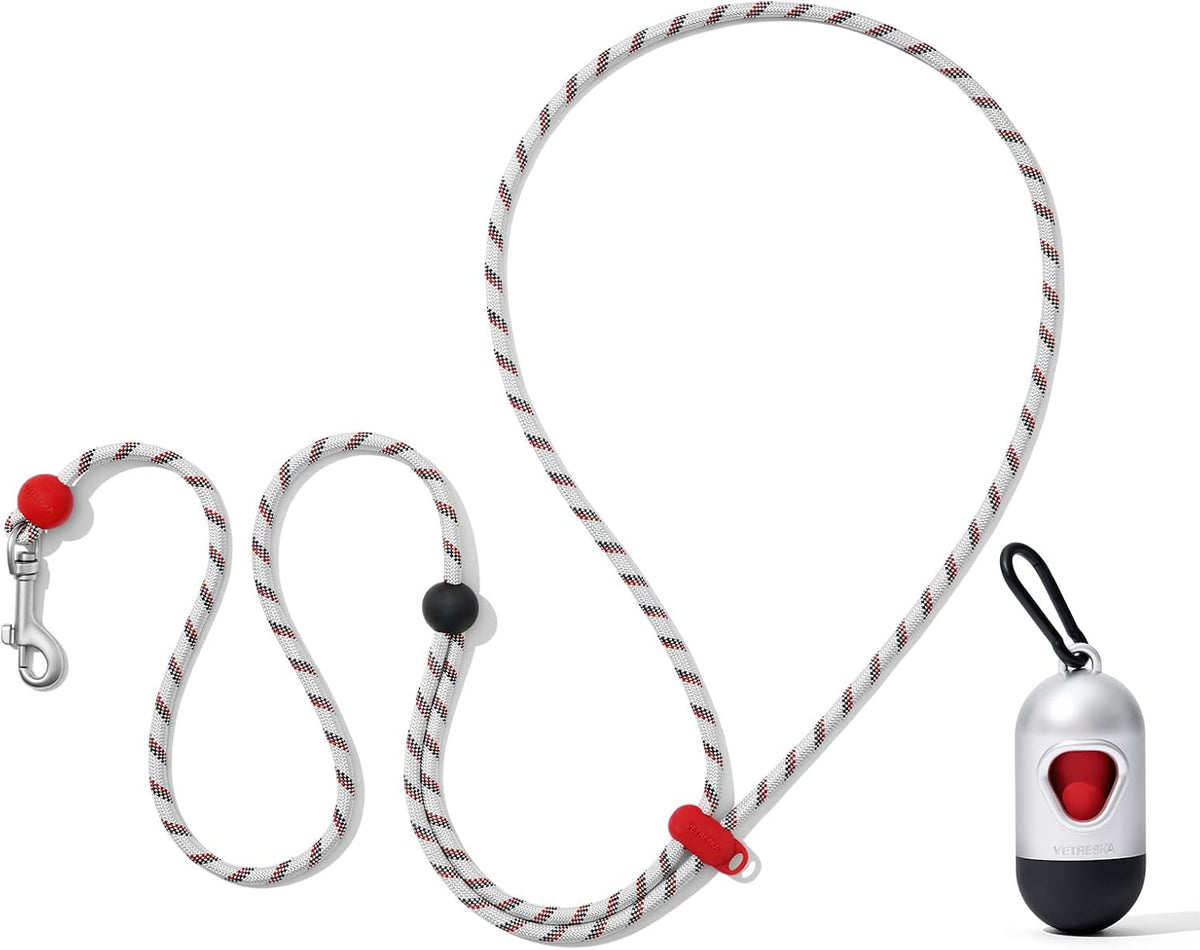 🐕 Hands-Free Dog Leash – Adjustable 3-Way Rope Leash with Waste Bag Dispenser