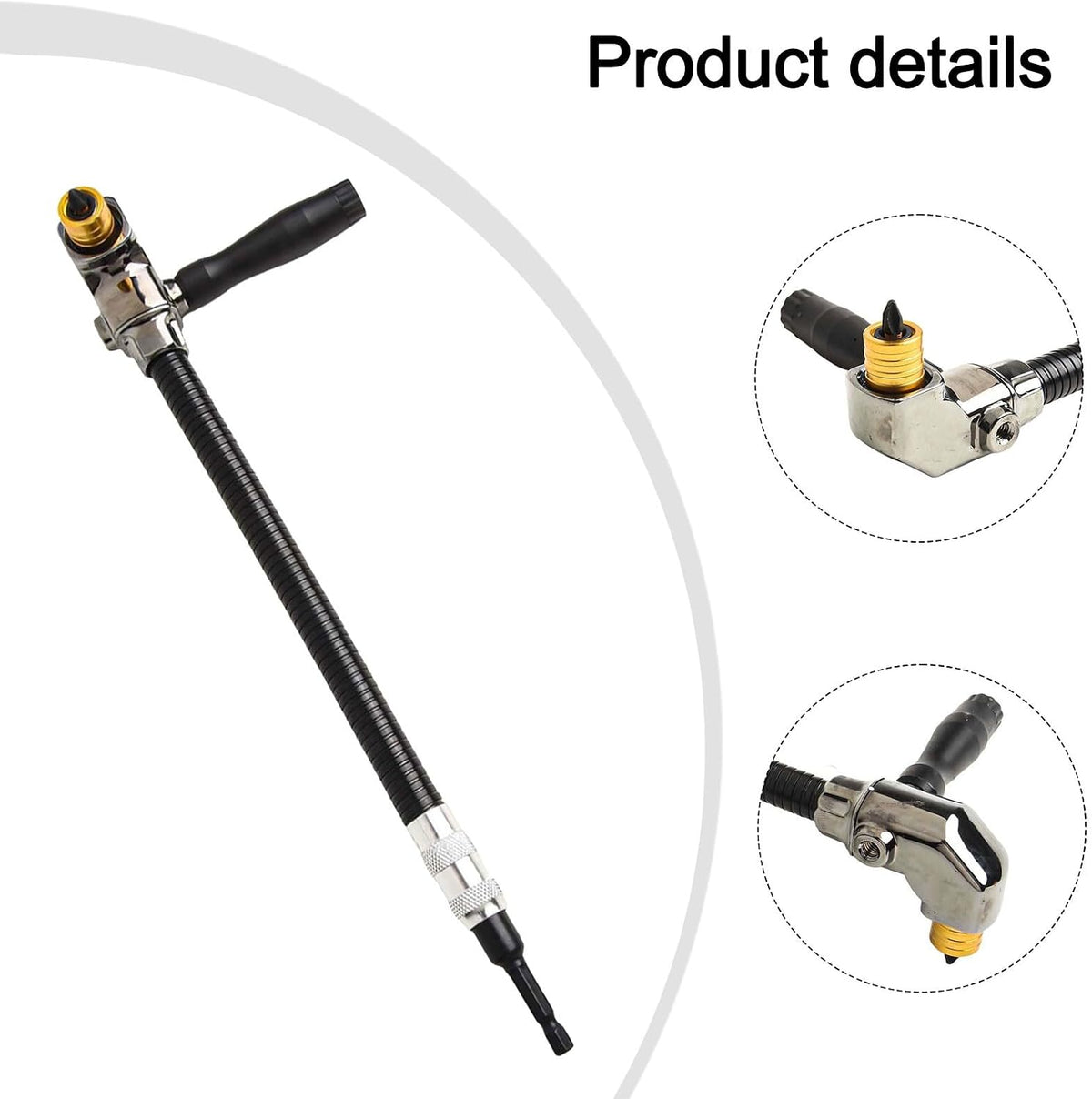 🔧 90° Right Angle Drill Attachment with Flexible Extension Shaft for Tight Spaces