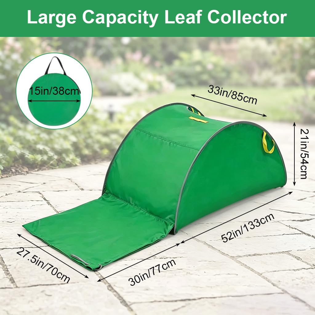 Large Foldable Garden Leaf Collection Bag – Heavy-Duty Reusable Yard Waste