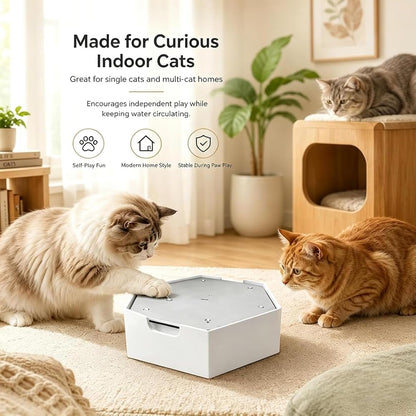 🐱 Interactive Dripping Water Cat Fountain & Toy – Rechargeable Pet Water Dispenser with Quiet Pump and Filtration System