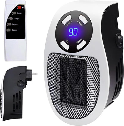 🔥 Portable Plug-In Ceramic Space Heater – Adjustable Thermostat, LED Display & Timer