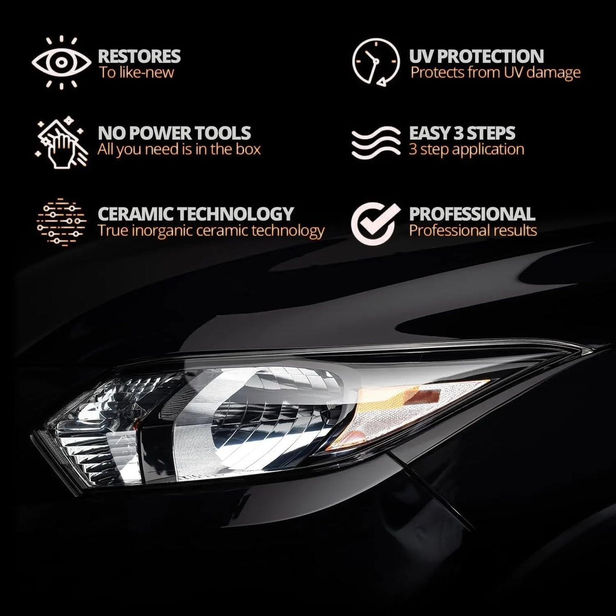 🚗Car Headlight Restoration Kit-Yellowing & Oxidation Remover