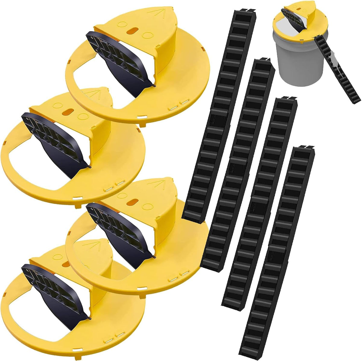 Automatic Bucket Mouse Trap Lid – Reusable Flip-and-Slide Multi-Catch Rodent Trap