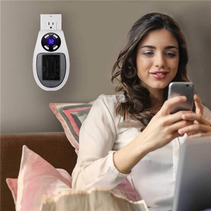 🔥 Portable Plug-In Ceramic Space Heater – Adjustable Thermostat, LED Display & Timer