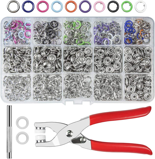 🧵 Colorful Metal Snap Button Sewing Kit with Storage Box