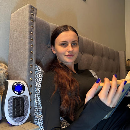 🔥 Portable Plug-In Ceramic Space Heater – Adjustable Thermostat, LED Display & Timer