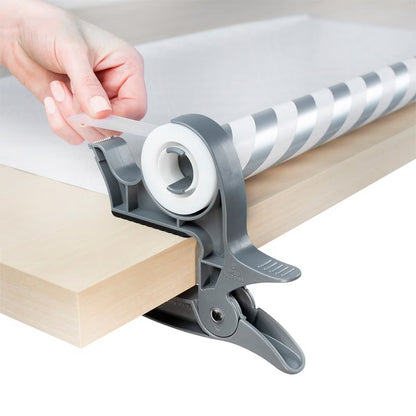 Tabletop Gift Wrapping Paper Holder with Built-In Tape Dispenser