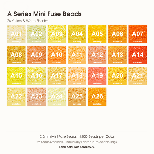 A Series Mini Fuse Bead Refills — 2.6mm | 1,000 per Color