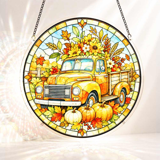 Acrylic Jigsaw Puzzle Suncatcher - Harvest Truck