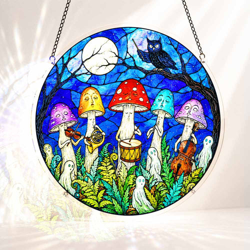 Acrylic Jigsaw Puzzle Suncatcher - Magic Mushrooms