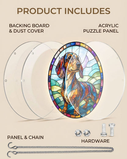 Acrylic Jigsaw Puzzle Suncatcher - Dachshund