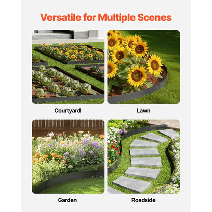SucceBuy Flexible Steel Landscape Edging (5-Pack, 39x3")
