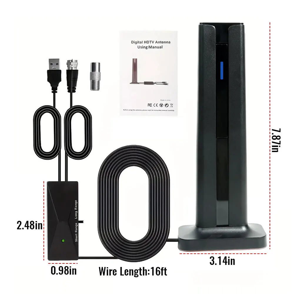 📡200-Mile Long Range HDTV Antenna, 4K & 1080p Compatible Indoor/Outdoor Digital TV