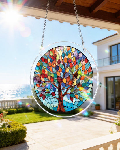 Acrylic Jigsaw Puzzle Suncatcher - Vivid Tree of Life
