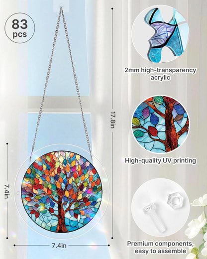 Acrylic Jigsaw Puzzle Suncatcher - Vivid Tree of Life
