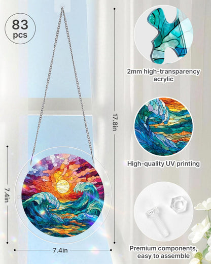 Acrylic Jigsaw Puzzle Suncatcher - Golden Tide