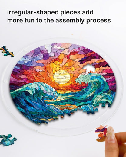 Acrylic Jigsaw Puzzle Suncatcher - Golden Tide