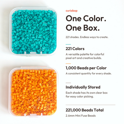 221-Color Mini Fuse Bead Deluxe Color Library – 2.6mm