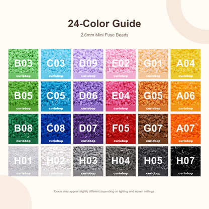 24-Color Mini Fuse Bead Beginner Kit – 2.6mm